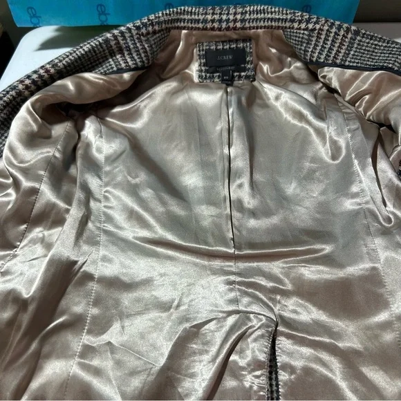 J Crew Schoolboy women’s blazer wool size 00 orange contrast under collar - Picture 7 of 10